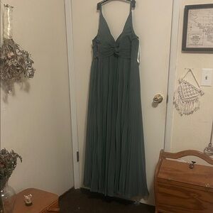 Azazie Teal Maxi Dress